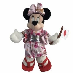 Disney Plush - Japan Minnie Pink Kimono And Japanese Flag Bean Bag