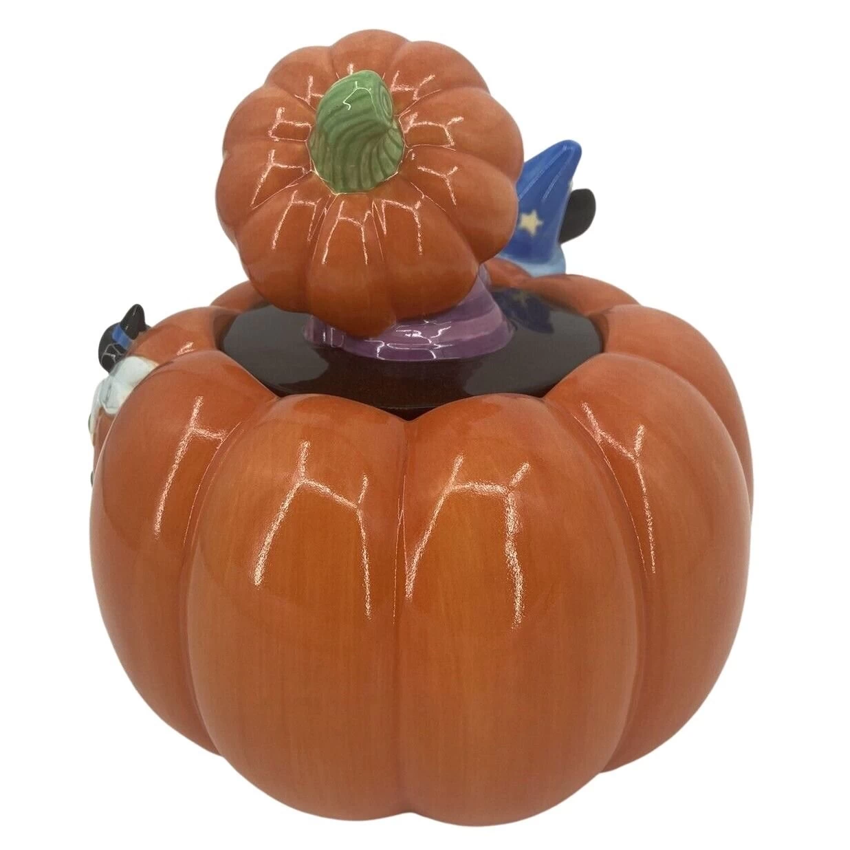 Disney Cookie Jar - Halloween Pumpkin - Sorcerer Mickey Cheshire Cat Lucky Tinker Bell 2 Disney Cookie Jar - Halloween Pumpkin - Sorcerer Mickey Cheshire Cat Lucky Tinker Bell - Image 2
