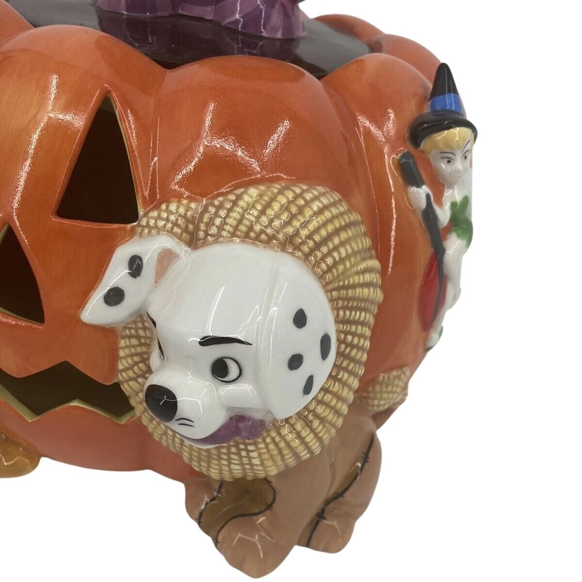 Disney Cookie Jar - Halloween Pumpkin - Sorcerer Mickey Cheshire Cat Lucky Tinker Bell 4 Disney Cookie Jar - Halloween Pumpkin - Sorcerer Mickey Cheshire Cat Lucky Tinker Bell - Image 4