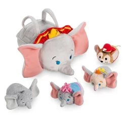 Disney Tsum Tsum Plush Set - Dumbo Small Tote 9 1/2" Plus 4 Minis