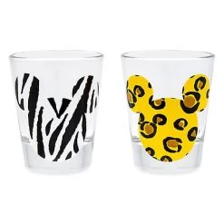 Disney Mini Glass Set - Mickey Icon Animal Prints - Cheetah And Zebra
