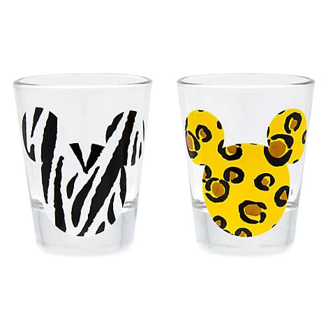 Disney Mini Glass Set - Mickey Icon Animal Prints - Cheetah And Zebra 1 Disney Mini Glass Set - Mickey Icon Animal Prints - Cheetah And Zebra