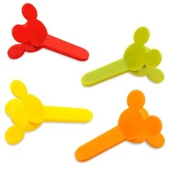 Disney Plastic Bag Clip Set - Citrus Mickey Icon Bag Clips - 4 Pack