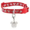 Disney Tails Cat Collar - Reflective Mickey Icon And Fish - Red
