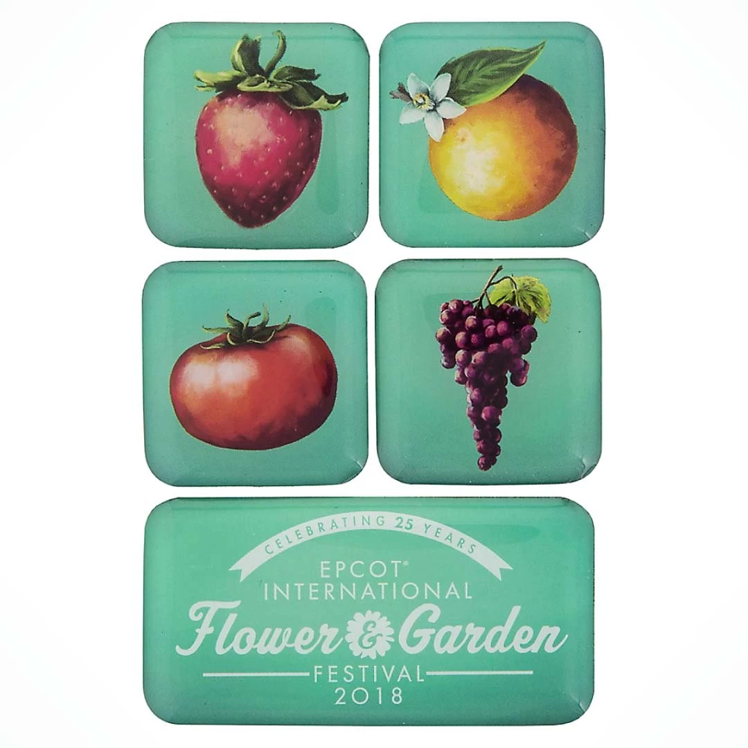 Disney Magnet Set - 2018 Epcot Flower And Garden Festival Logo Fruit 1 Disney Magnet Set - 2018 Epcot Flower And Garden Festival Logo Fruit
