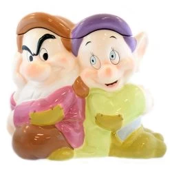 Disney Cookie Jar - Snow White - Dopey And Grumpy Dwarf