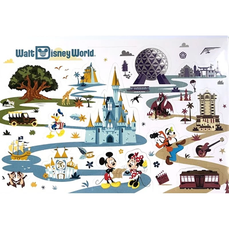 Disney Pop Up Sticker Card With Envelope - Retro Walt Disney World 1 Disney Pop Up Sticker Card With Envelope - Retro Walt Disney World