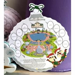 Disney Ornament W/ Map & Stickers - Chip & Dale's Christmas Tree Spree 2019 - Chip & Dale - Epcot Festival Of The Holidays -Disney 79163 3