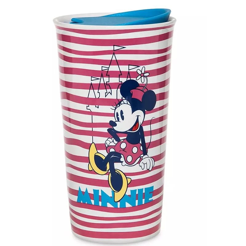 Disney Travel Tumbler Mug - Minnie Mouse Stripes 1 Disney Travel Tumbler Mug - Minnie Mouse Stripes