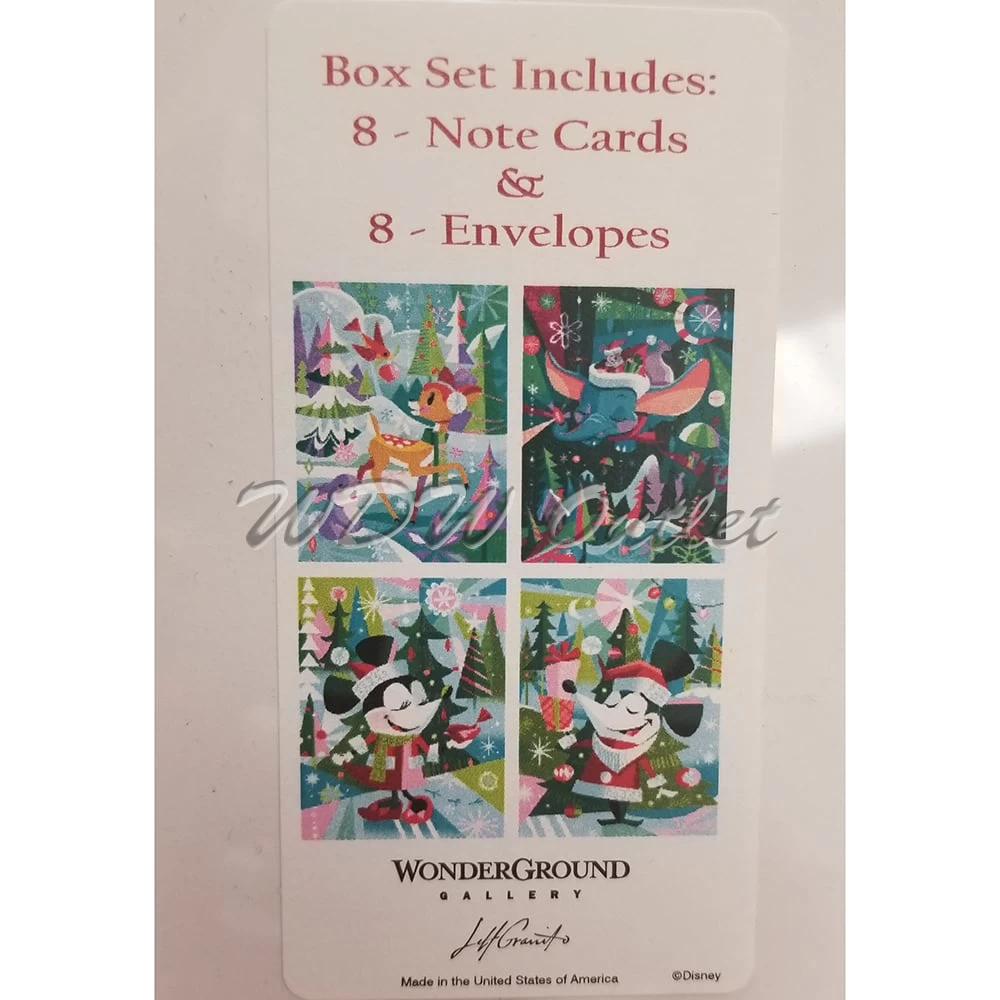 Disney WonderGround Card Set - Jeff Granito - Holiday 8 Cards And Envelopes 2 Disney WonderGround Card Set - Jeff Granito - Holiday 8 Cards And Envelopes - Image 2