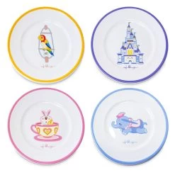 Disney Plate Set By Jerrod Maruyama - Disney Parks Magic Kingdom Icons