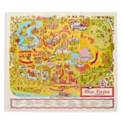Disney Souvenir Map - Walt Disney World 50th Anniversary - Magic Kingdom Reproduction