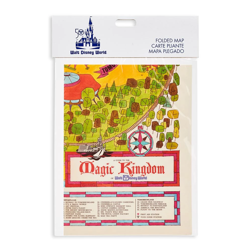 Disney Souvenir Map - Walt Disney World 50th Anniversary - Magic Kingdom Reproduction 2 Disney Souvenir Map - Walt Disney World 50th Anniversary - Magic Kingdom Reproduction - Image 2